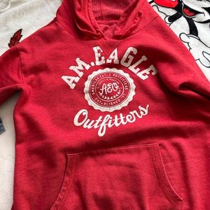 american eagle red hoodie size xs worn a couple of times no rips or nothing